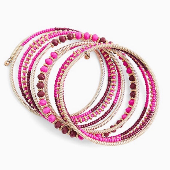 π Hot Pink Beaded Stretch Coil Bracelet Torrid - Picture 2 of 2